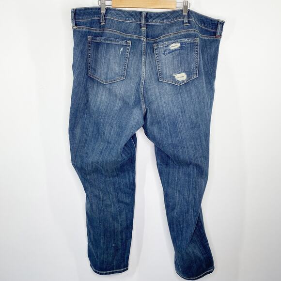 Torrid Premium Boyfriend Distressed Dark Wash Jeans Women's Size 26 Regular 26R - Picture 2 of 12